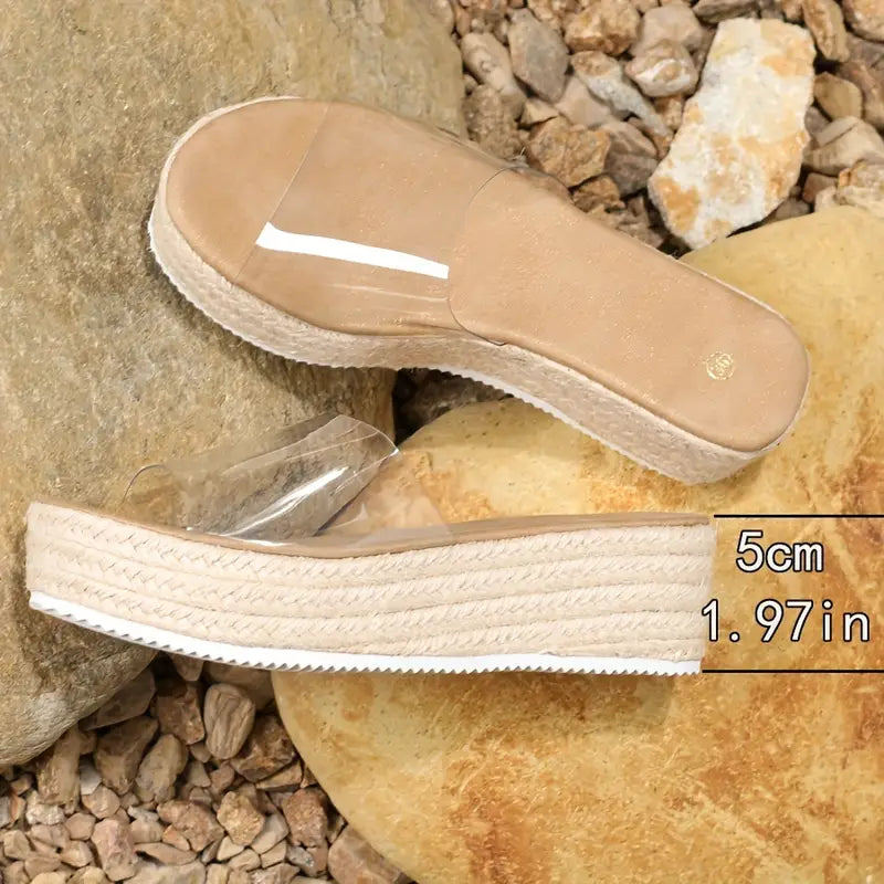 Ayumiya – Espadrille Platform Sandals with Transparent Strap