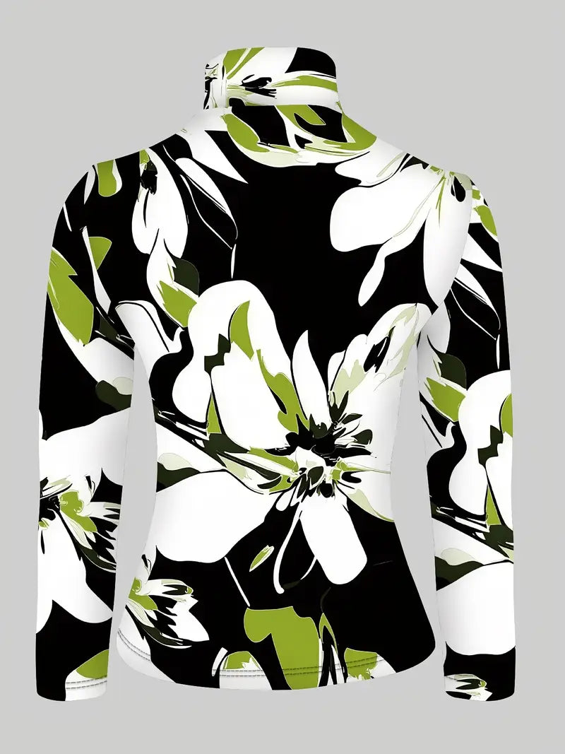 Trixie – Elegant Floral High-neck Top