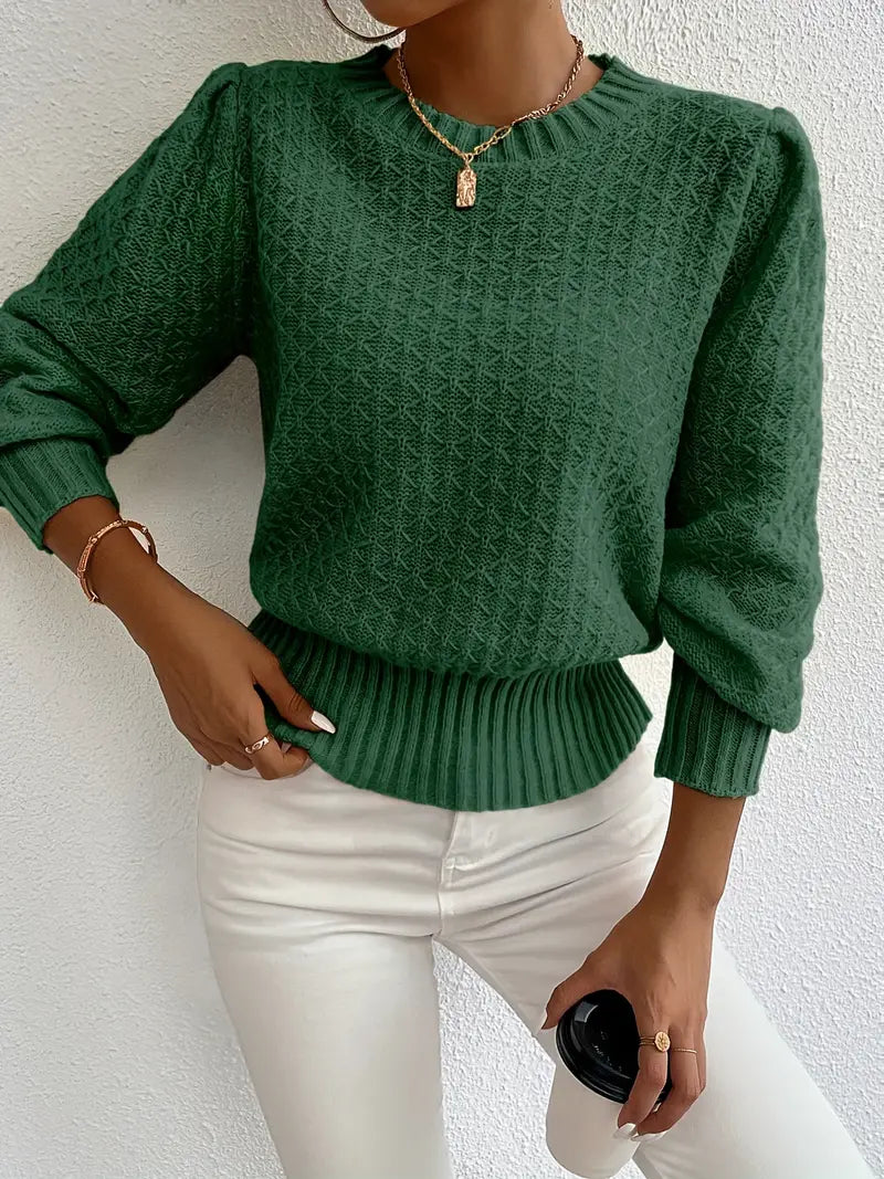 Charmela – Elegant Puff Sleeves Sweater