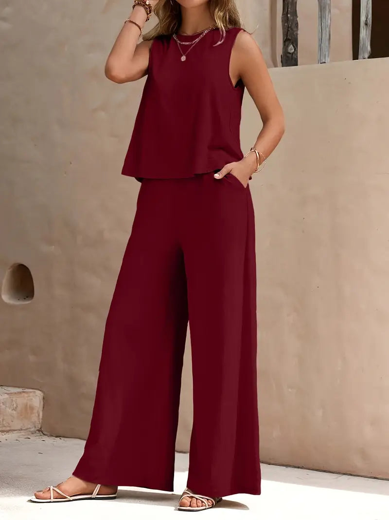 Remy – Elegant Sleeveless Top and Pants Set
