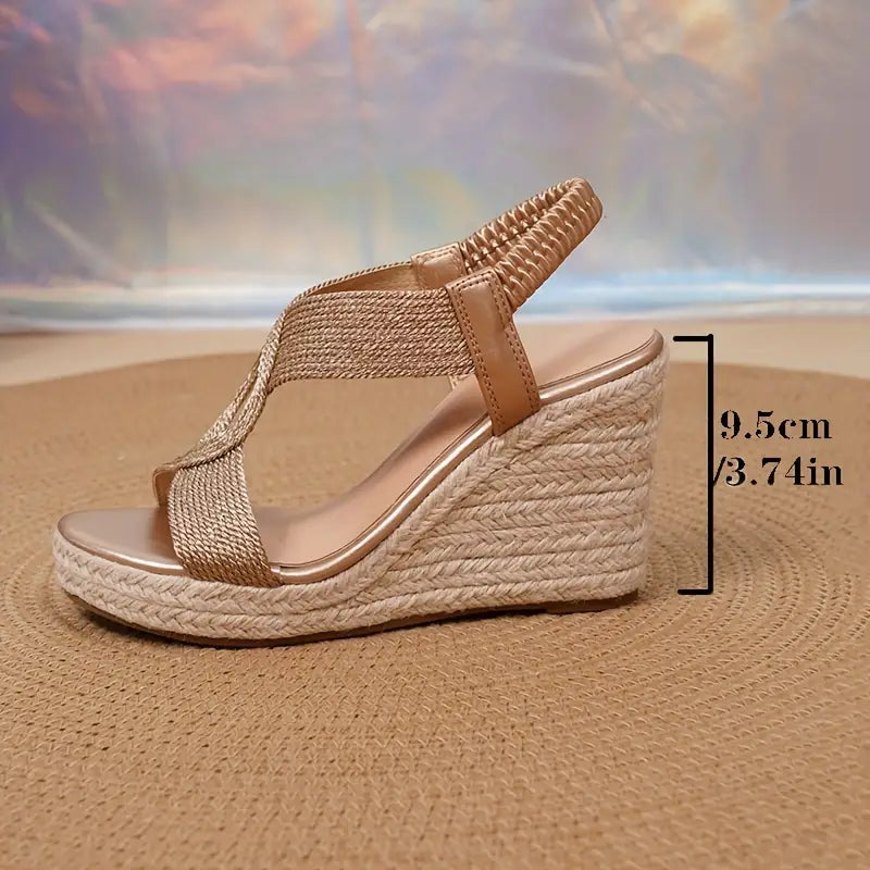 Stellis – Stylish Wedge Sandals with Woven Pattern