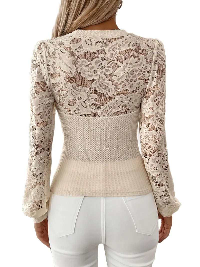 Channary – Stylish Long Sleeve Lace Blouse