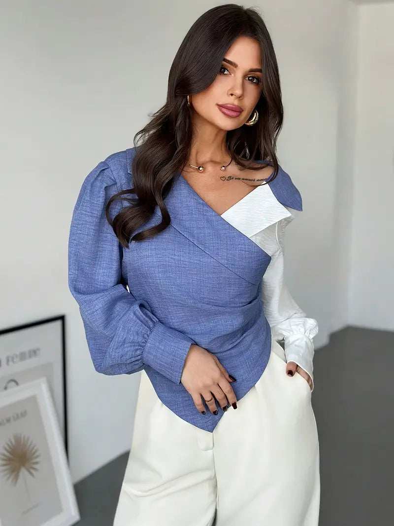 Hesperis – Trendy Ssymmetric Long-sleeved Blouse