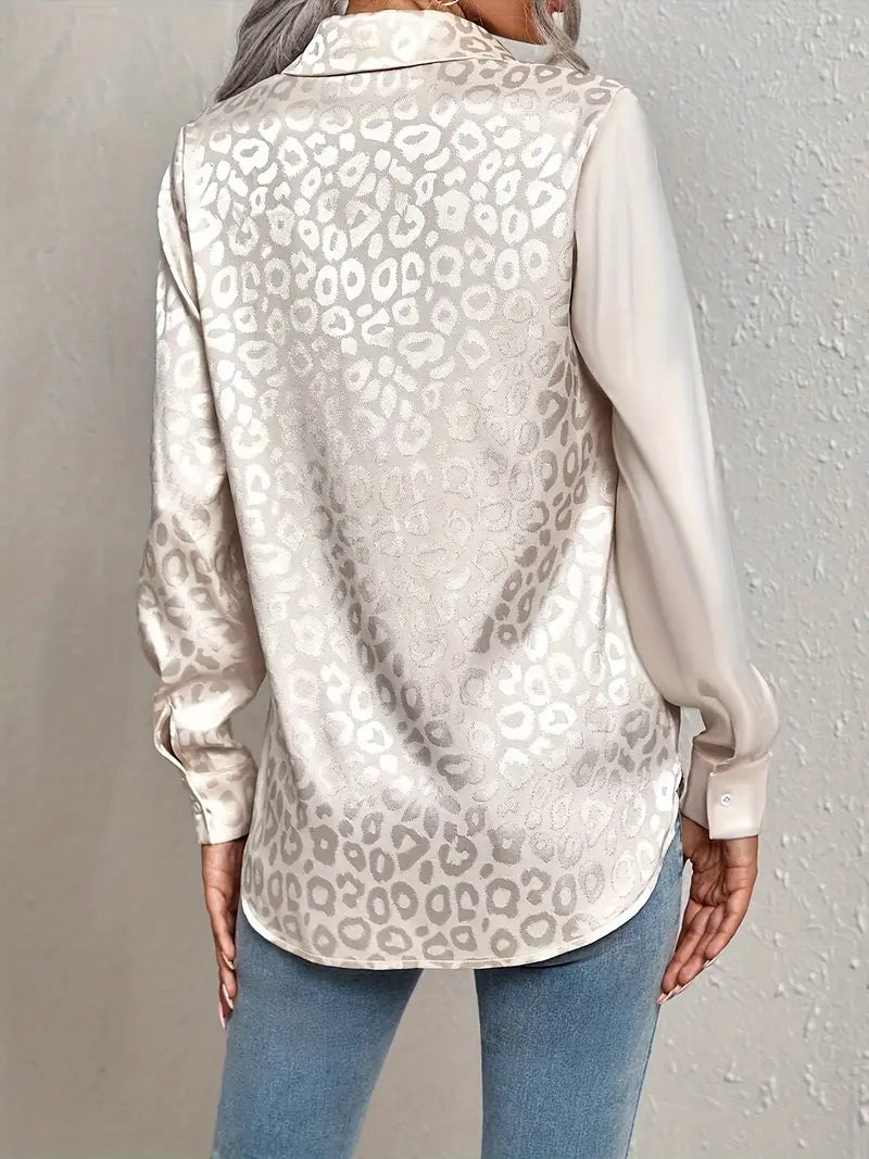 Lenoria – Elegant Satin Button Down Blouse