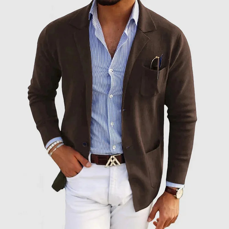 Stylish men's blazer with pockets, casual button-down collar, and lapels – Nico
