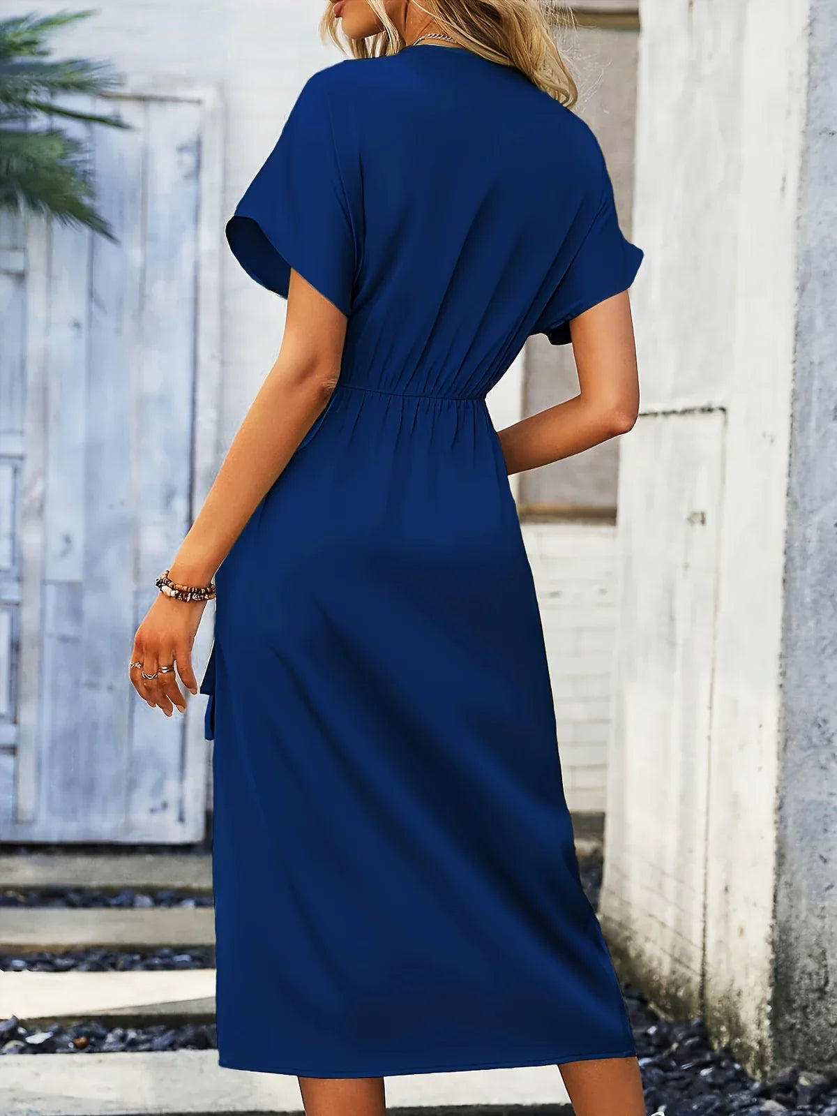 Isoliera - Elegant V-neck Wrap Dress