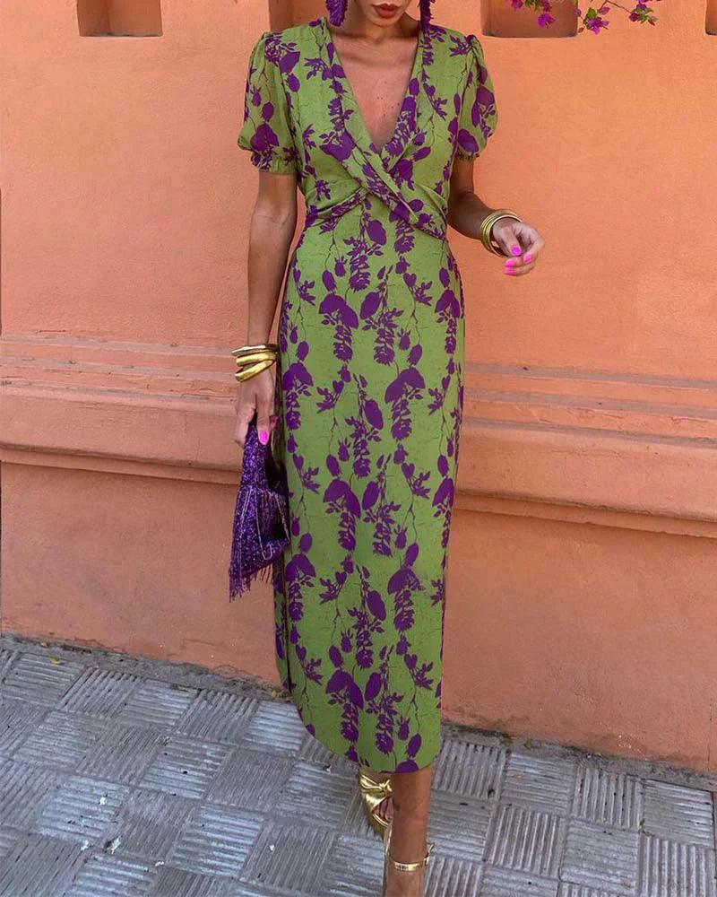 Barry – Luxurious Puff Sleeve Midi Dress