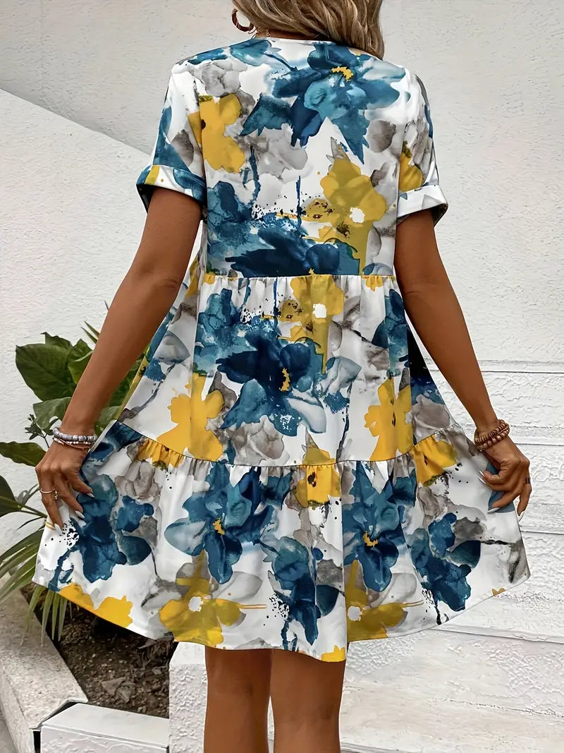 Evandria – Airy Floral Print Mini Dress