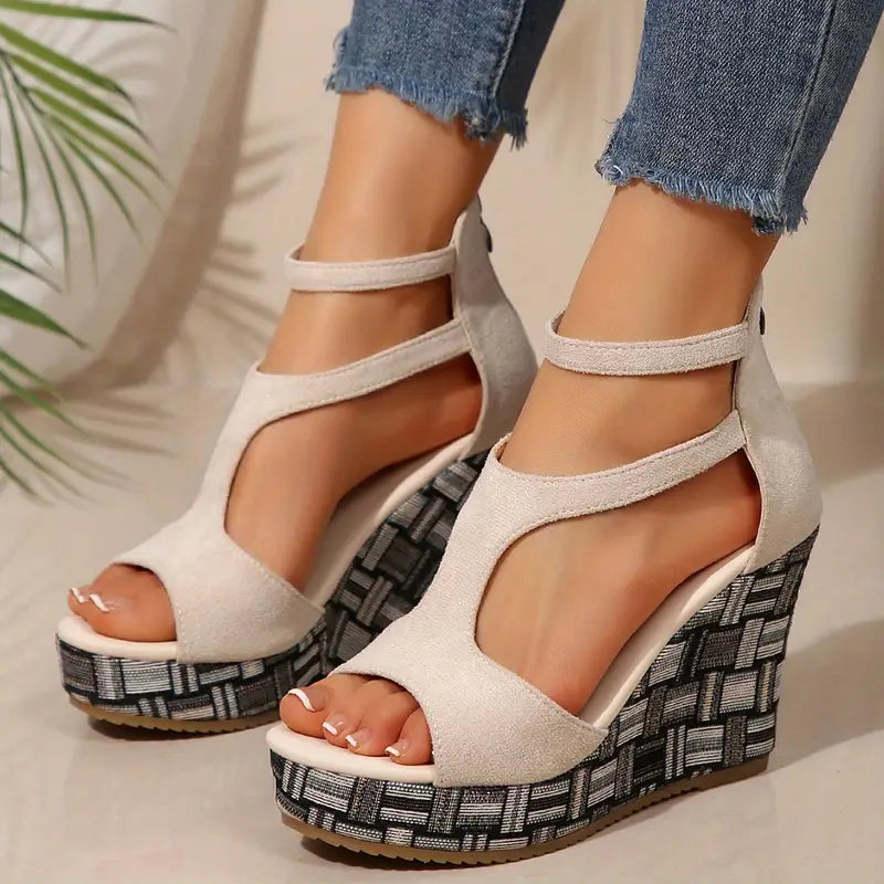 Marita – Geometric Platform Wedge Sandals