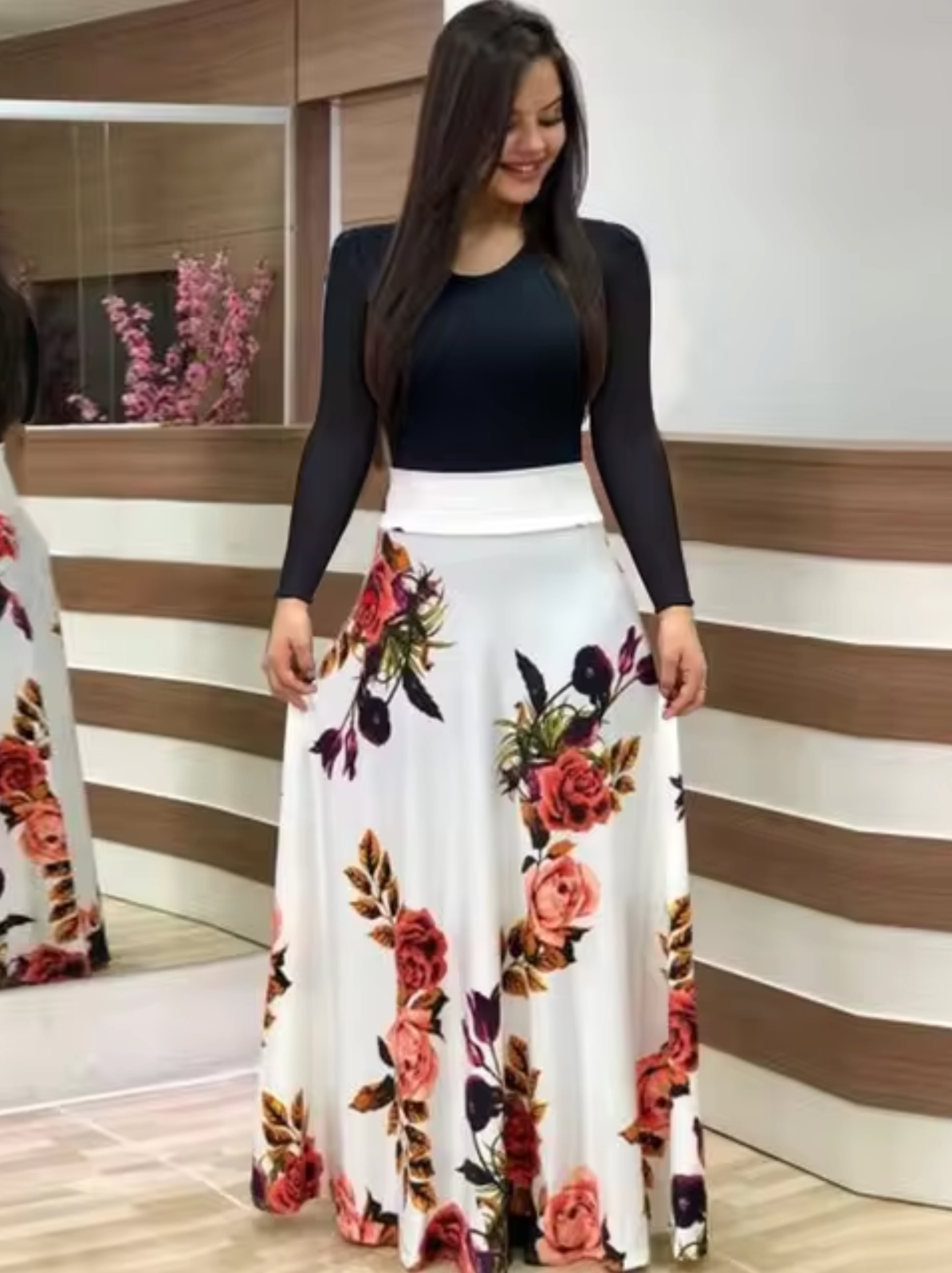 Cindy – Long Sleeve Floral Dress