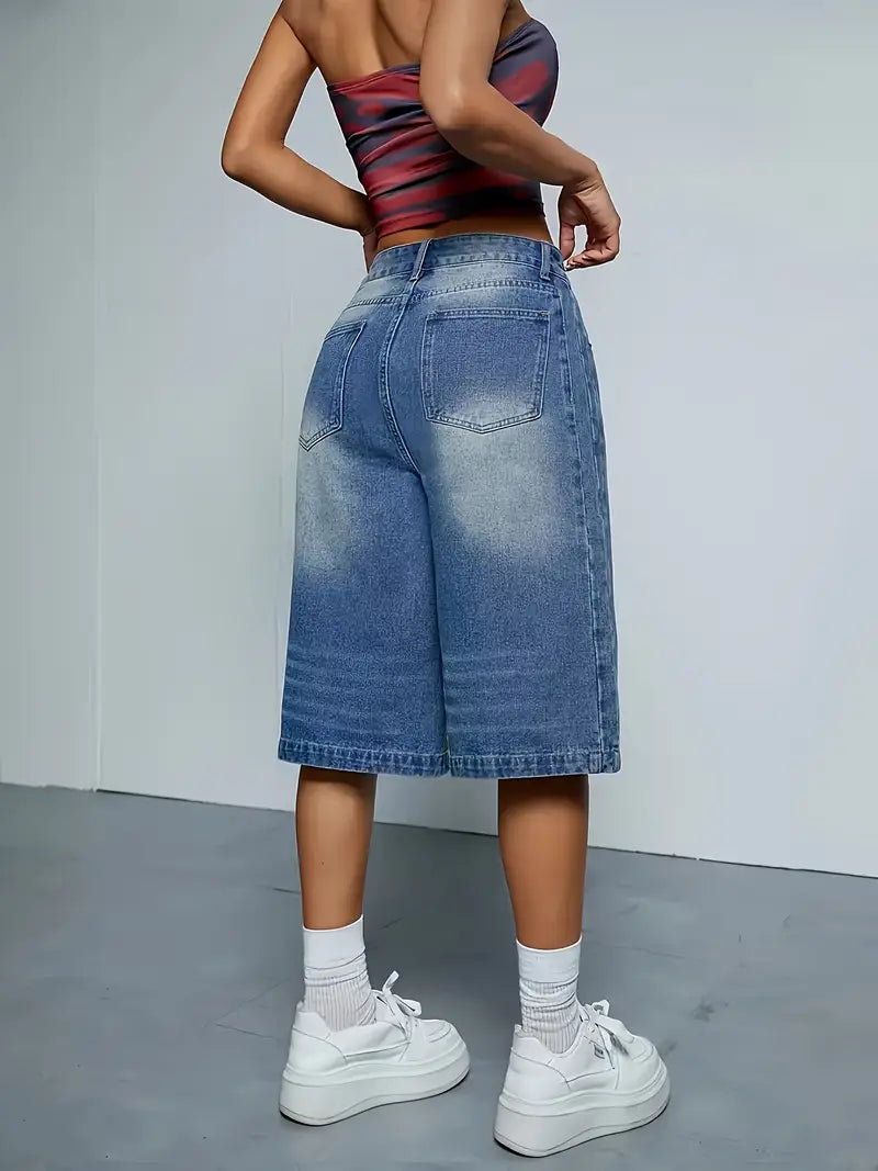 Ravielle – Trendy Cotton Denim Shorts