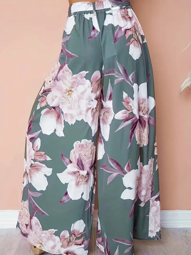 Aisling – Floral High Waist Wide Leg Palazzo Pants