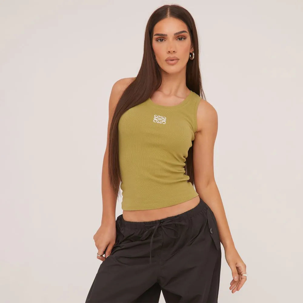 Mireya – Ribbed Cotton Knit Tank Top