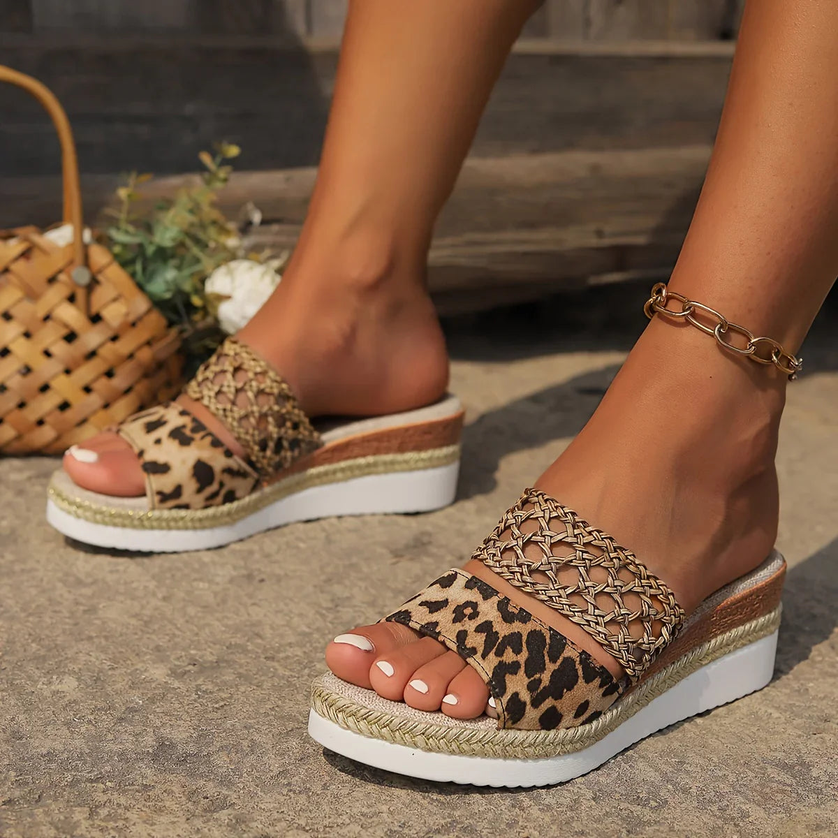 Mirelda – Stylish Open-toe Woven Sole Sandals