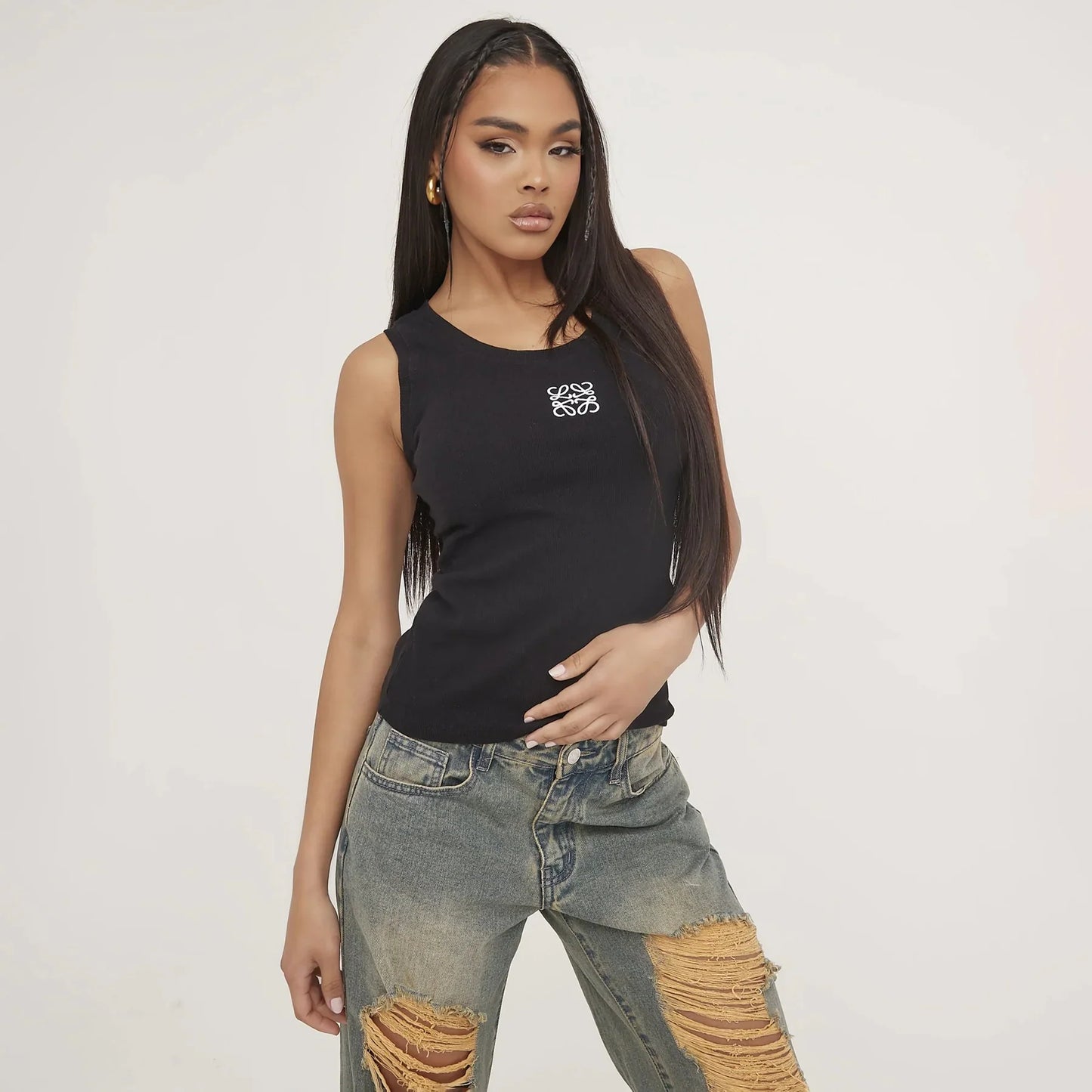 Mireya – Ribbed Cotton Knit Tank Top