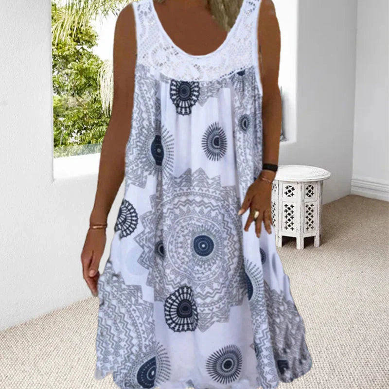 Mallory – Vibrant Boho Print Sleeveless Dress
