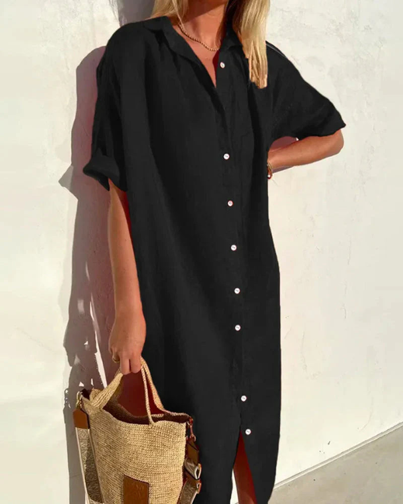 Thessaly – Cotton Linen Shirt Dress