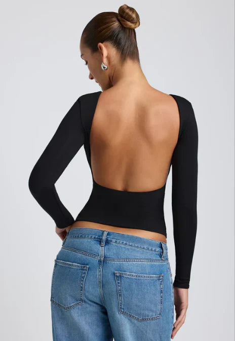 Milcah – Stylish Backless Long Sleeve Top