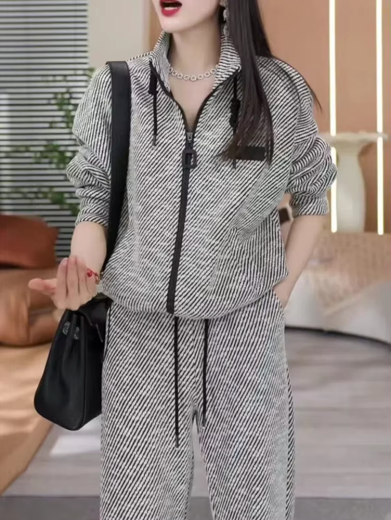 Gabby – Casual Striped Top and Pants Set