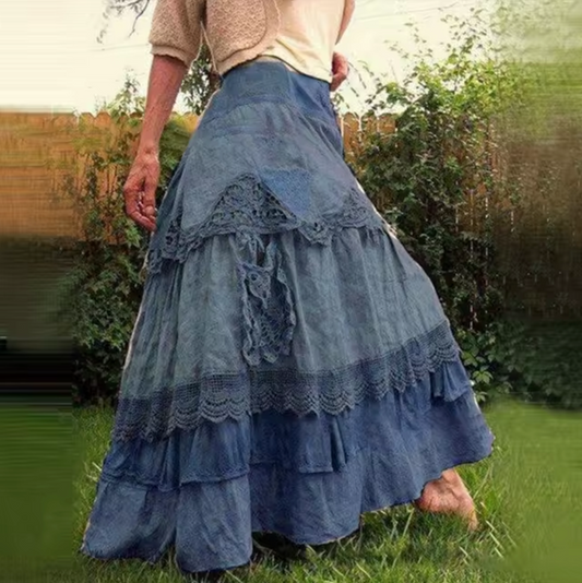 Portia – Boho Layered Long Skirt