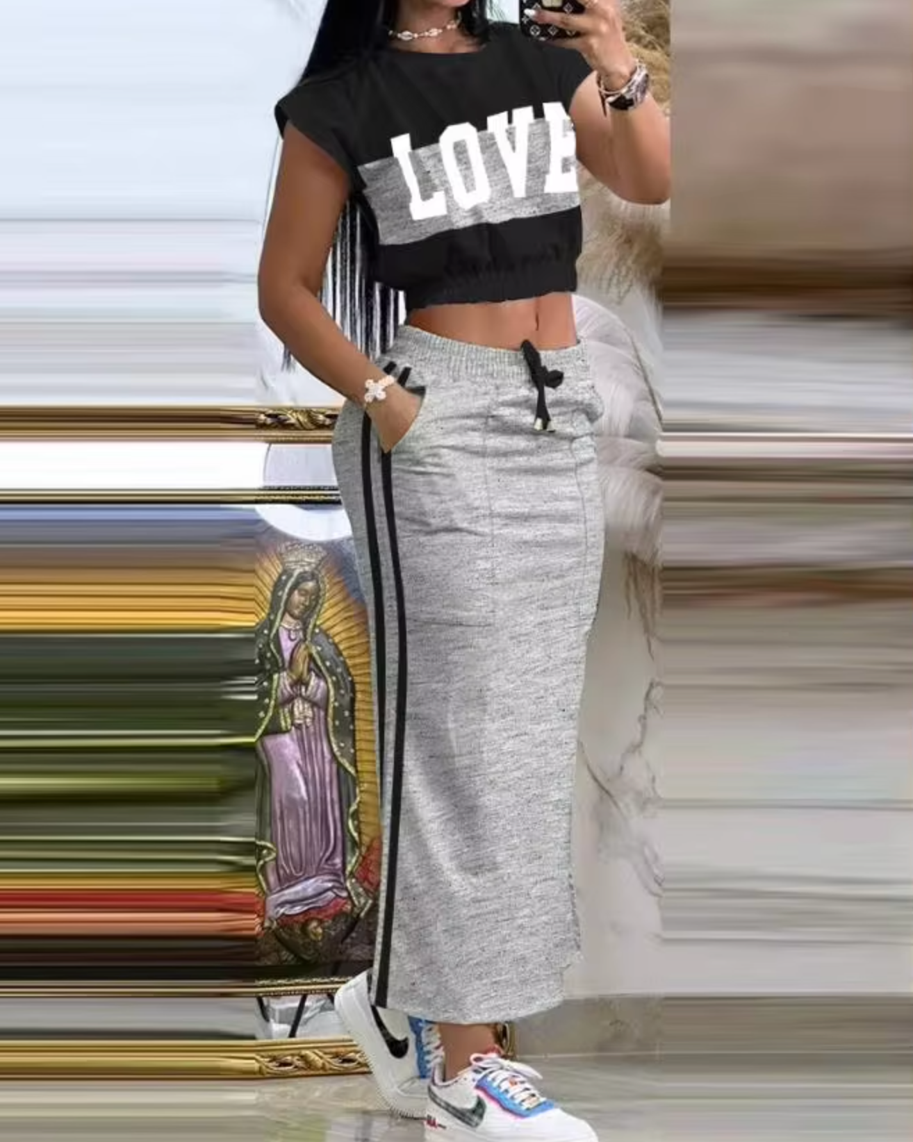 Crisanta - Crop Top and Skirt Set