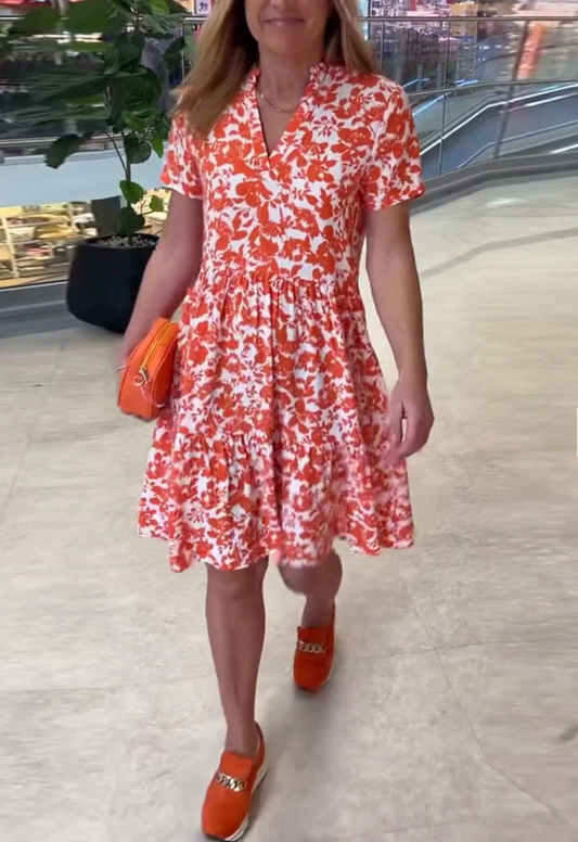 Elenita – Short Sleeve Floral Dress