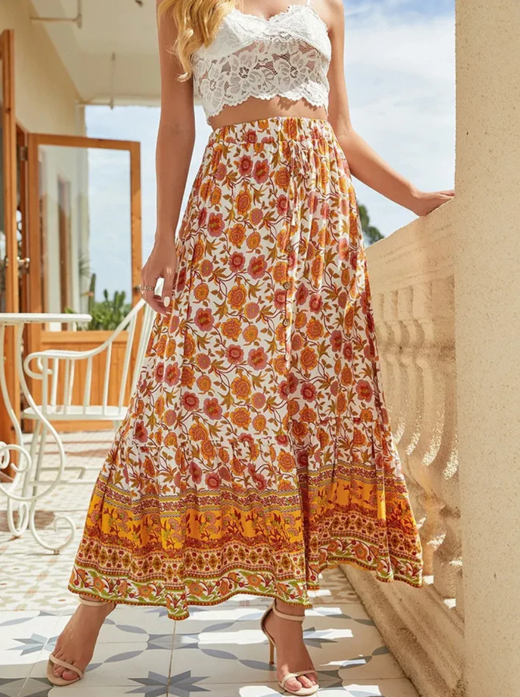 Valdria – Bohemian-style Maxi Skirt