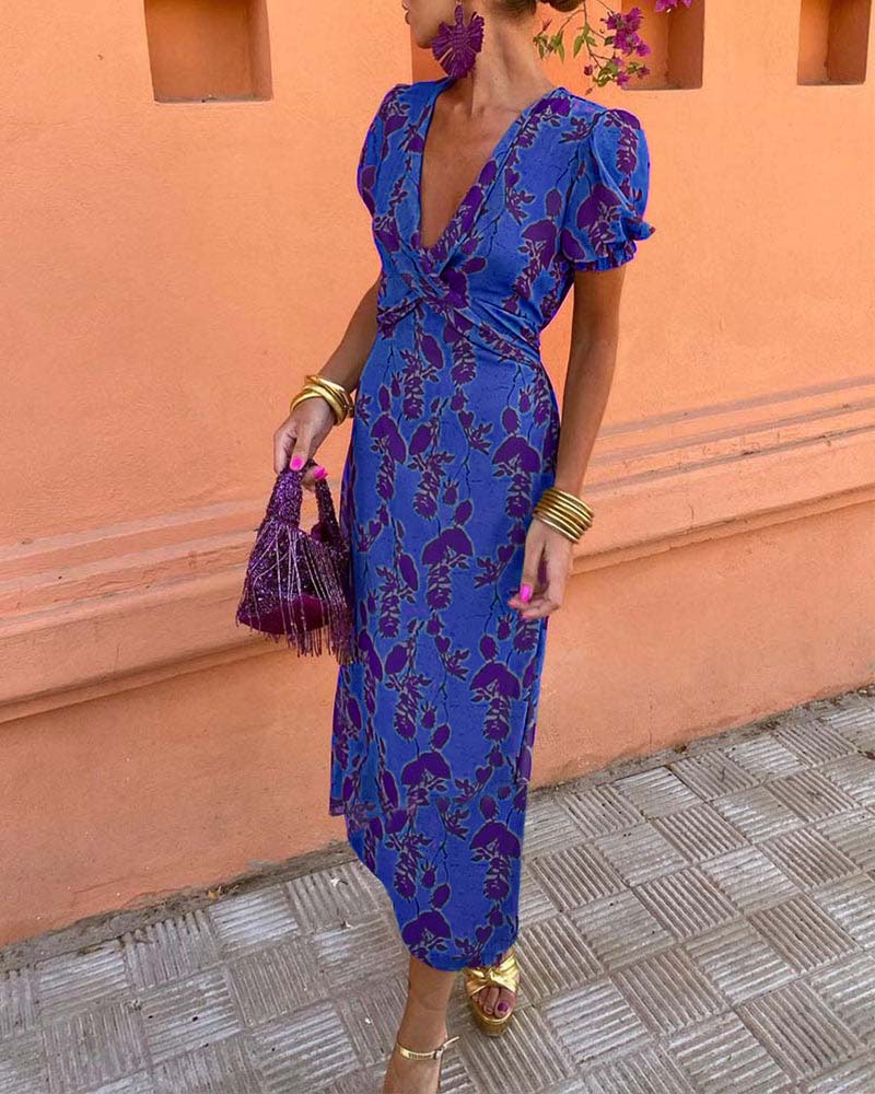 Barry – Luxurious Puff Sleeve Midi Dress