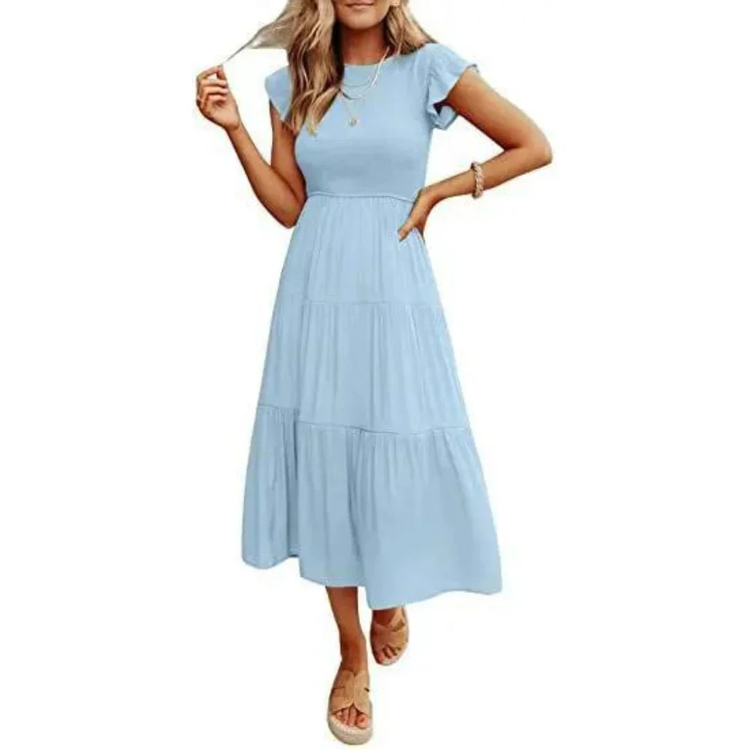 Paloma – Elegant Cotton Tiered Midi Dress
