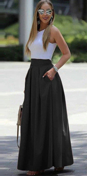 Tzafira – Elegant High-waisted Maxi Skirt