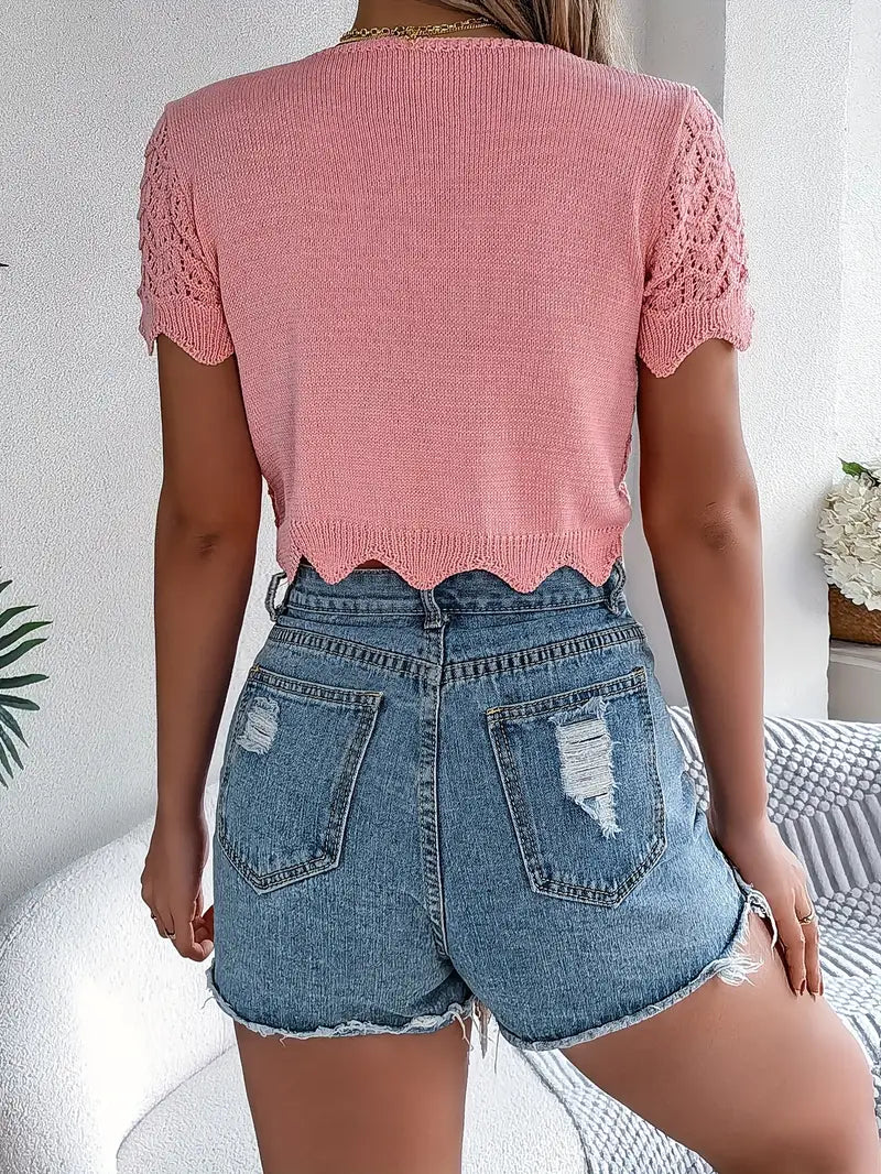 Zephyra – Stylish Crochet Knit Top