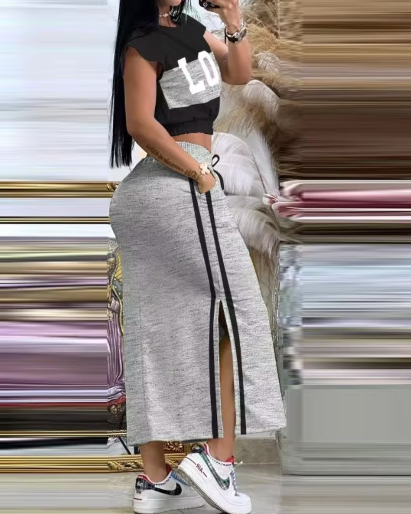 Elisha – Chic Crop Top and Skirt Set