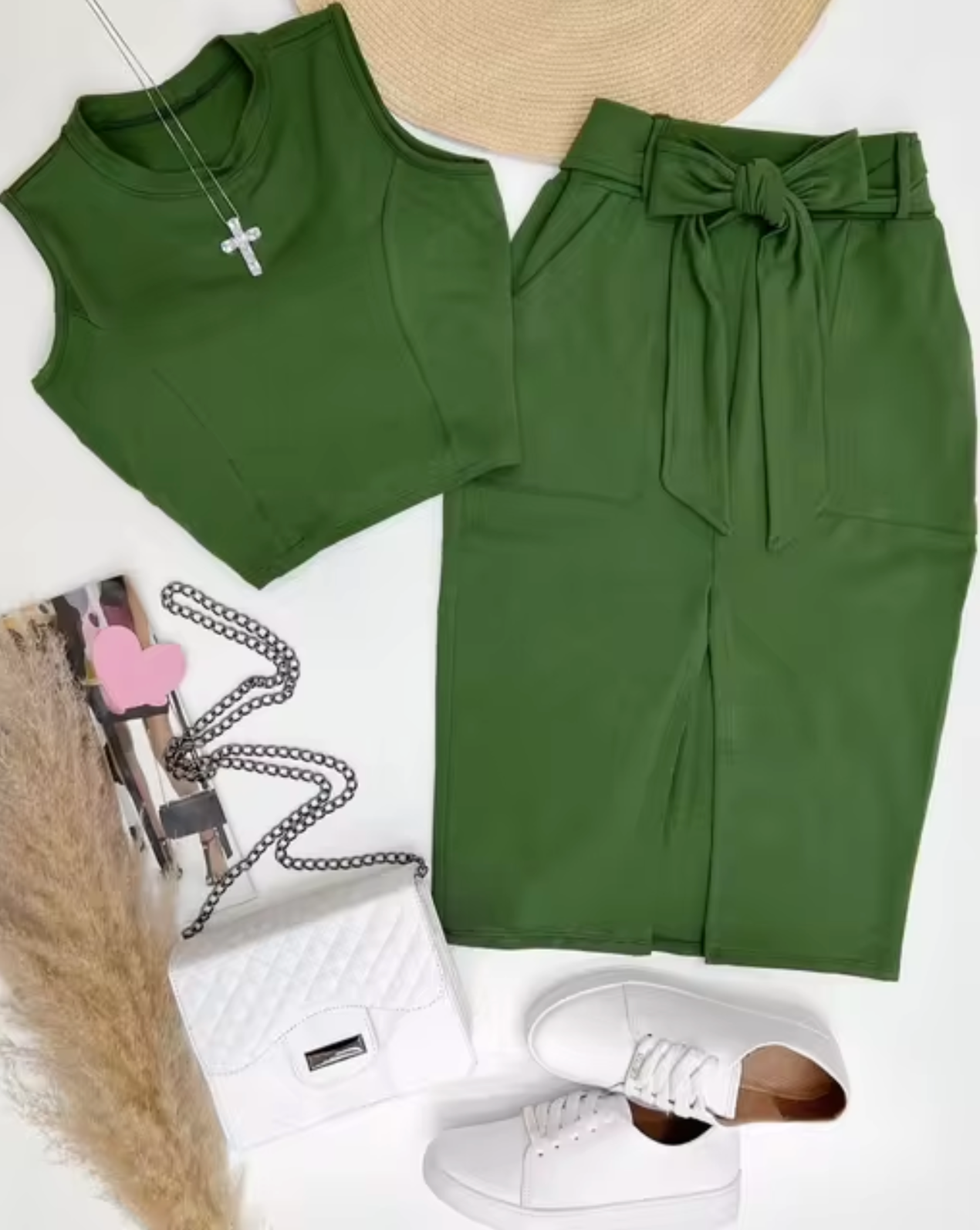 Claire – Two-piece Bodycon Crop Top and Skirt