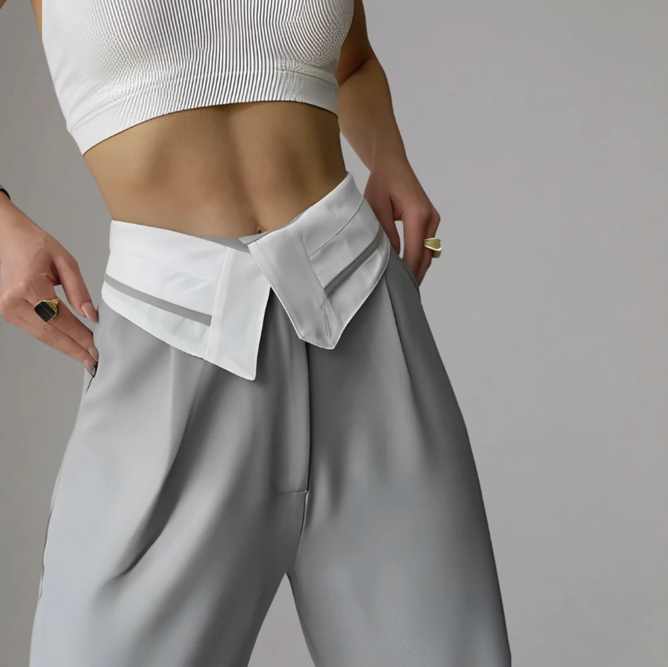 Morgessa – Elegant Wide-leg, High-waisted Trousers