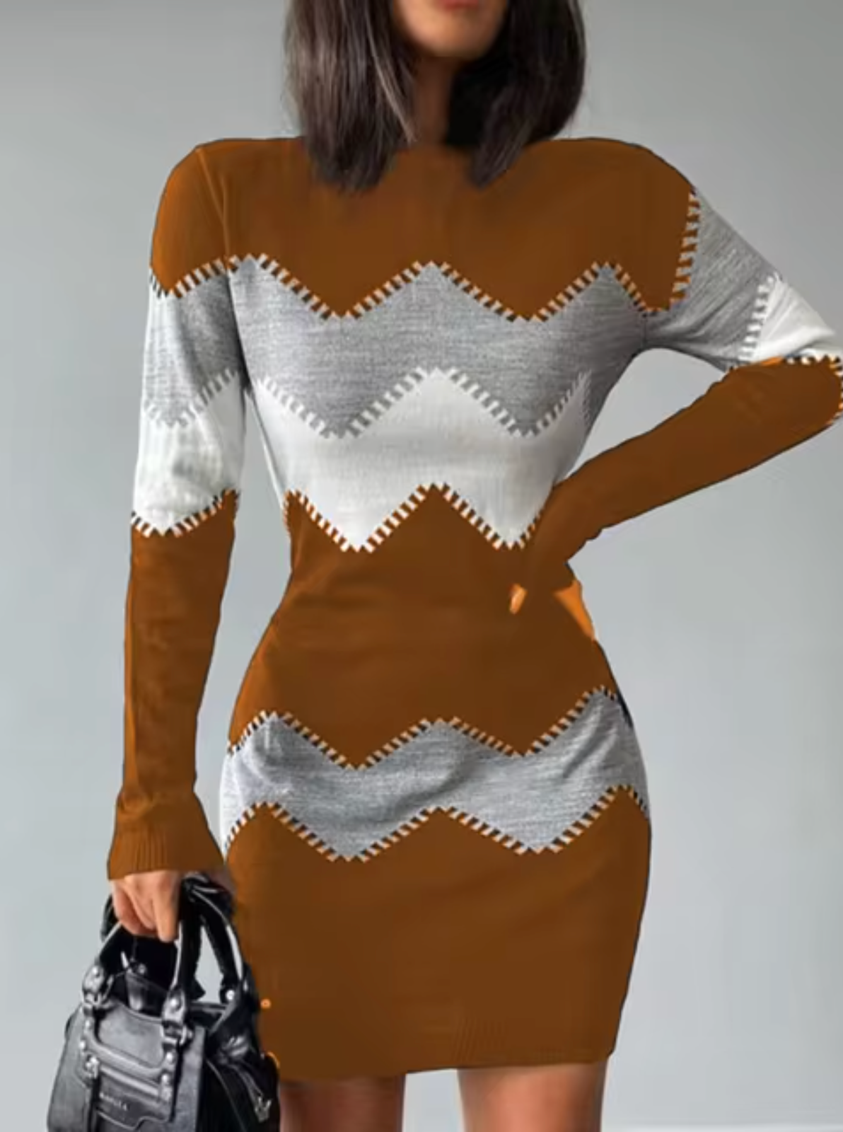 Miel – Knitted Long Sleeves Mini Dress