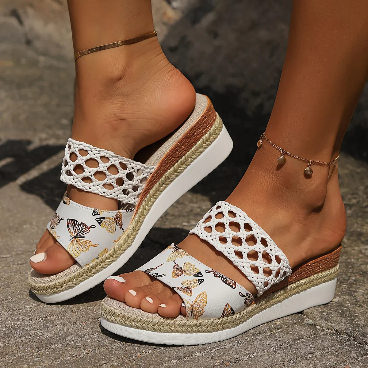Mirelda – Stylish Open-toe Woven Sole Sandals
