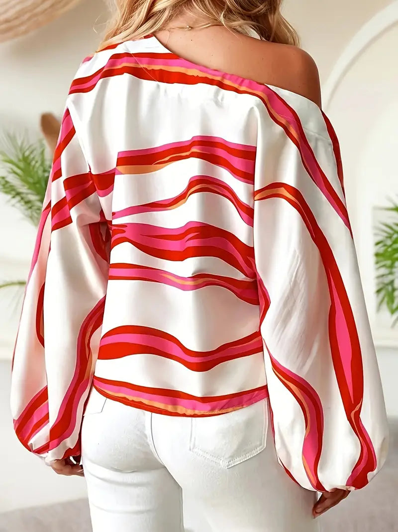 Ivora – Elegant One-shoulder Long-sleeved Blouse