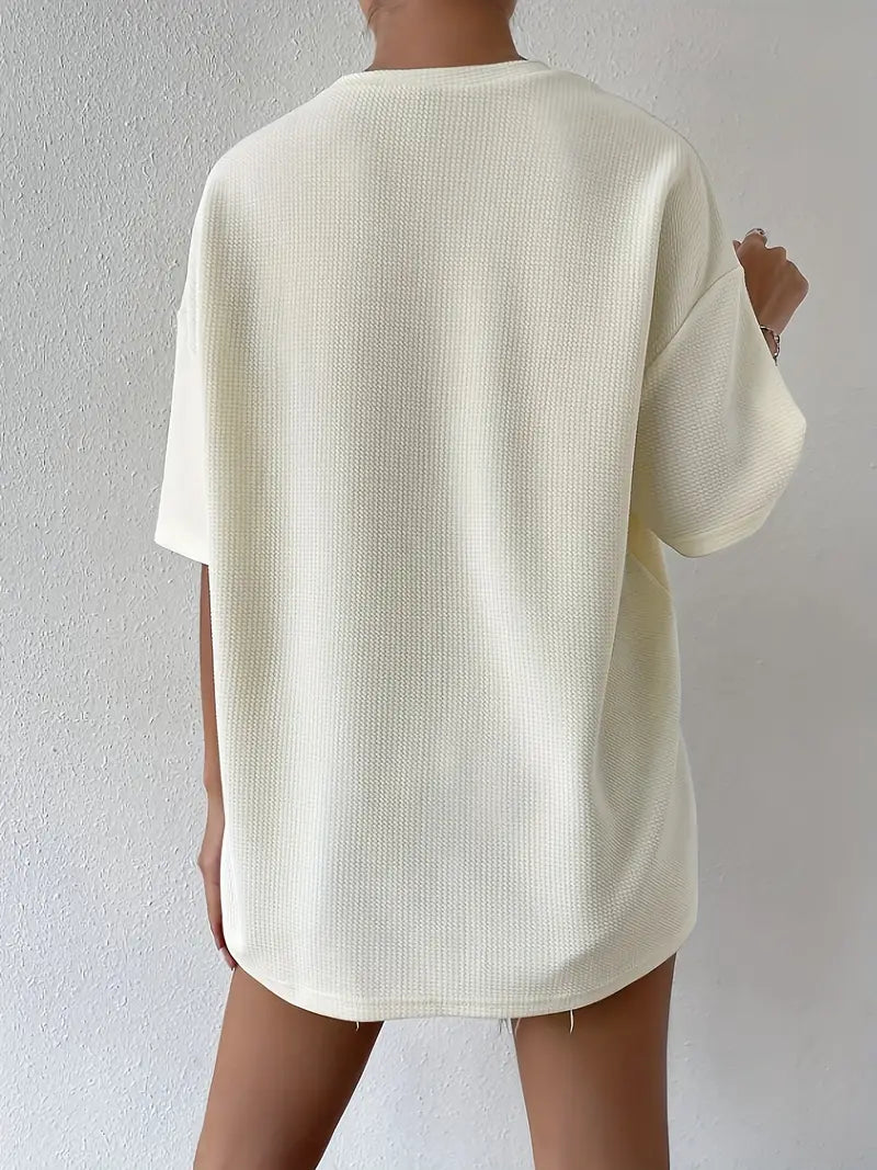 Evadne - Oversized Waffle Knit T-shirt