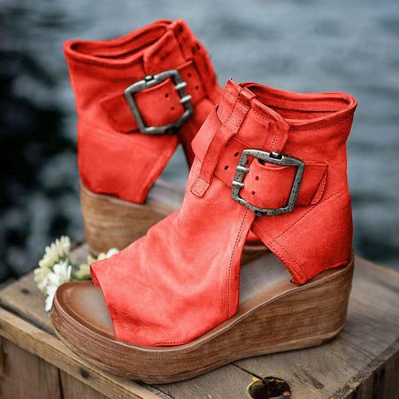 Sivaya – Vintage Leather Wedge Sandals