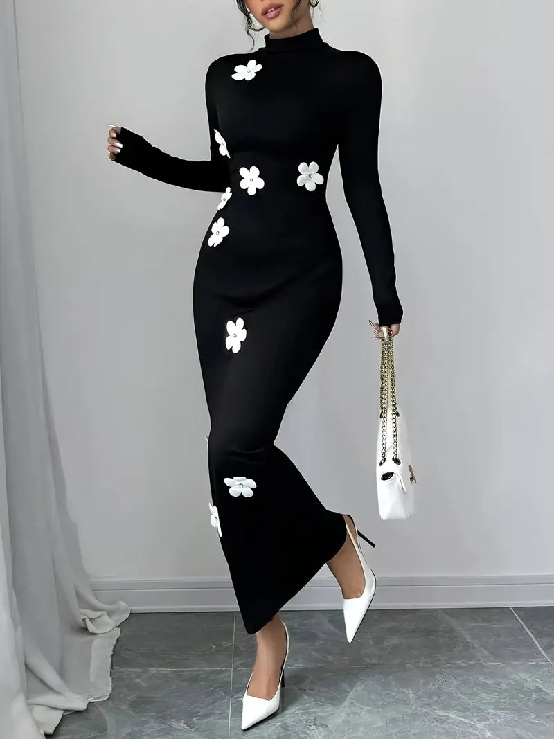 Fabiola – Stylish bBlack Midi Dress