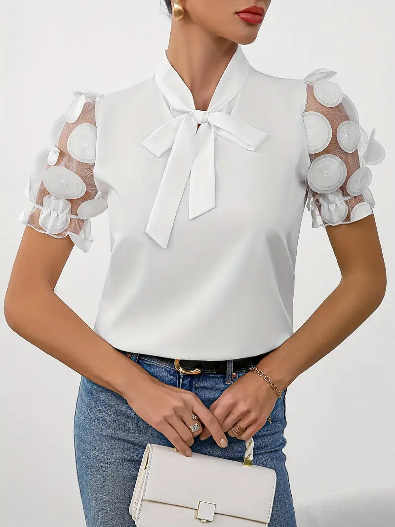 Sabryne - Blouse with Transparent Puff Sleeves
