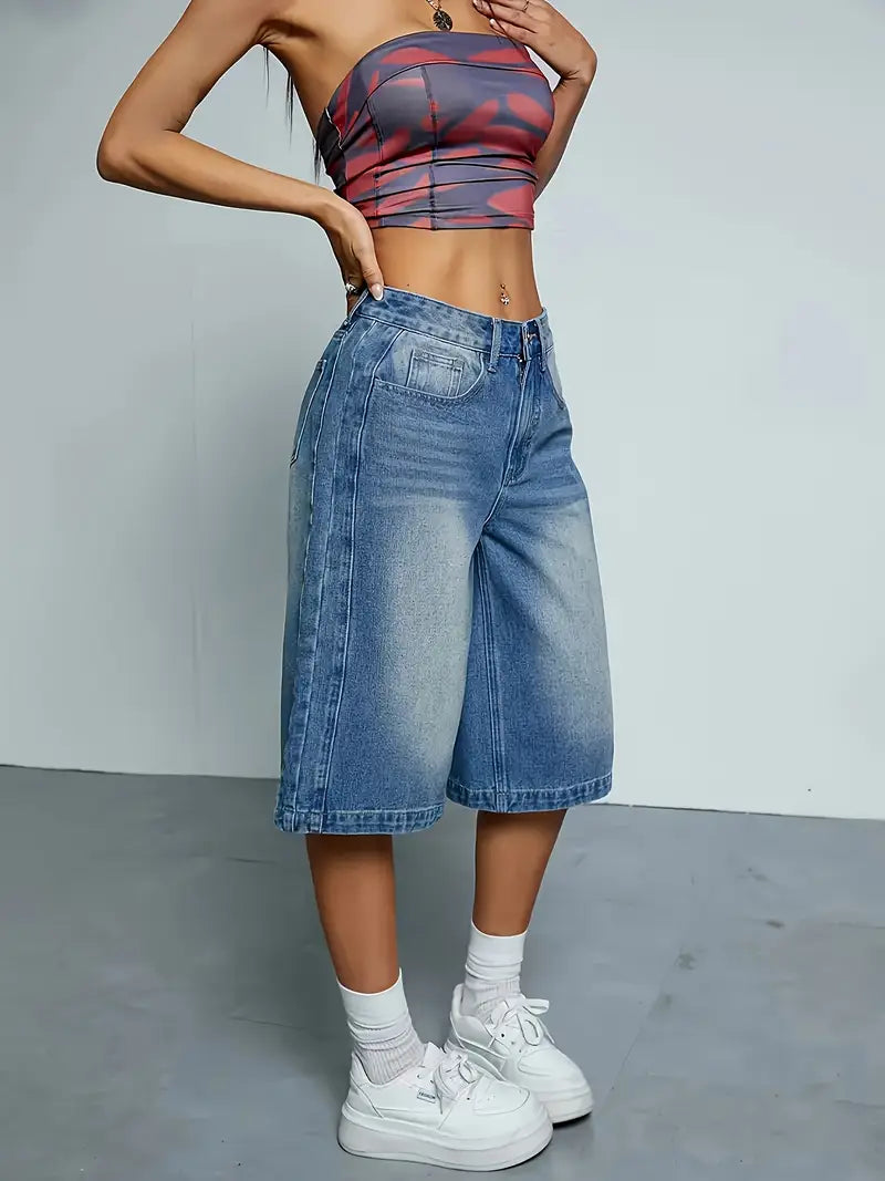 Ravielle – Trendy Cotton Denim Shorts