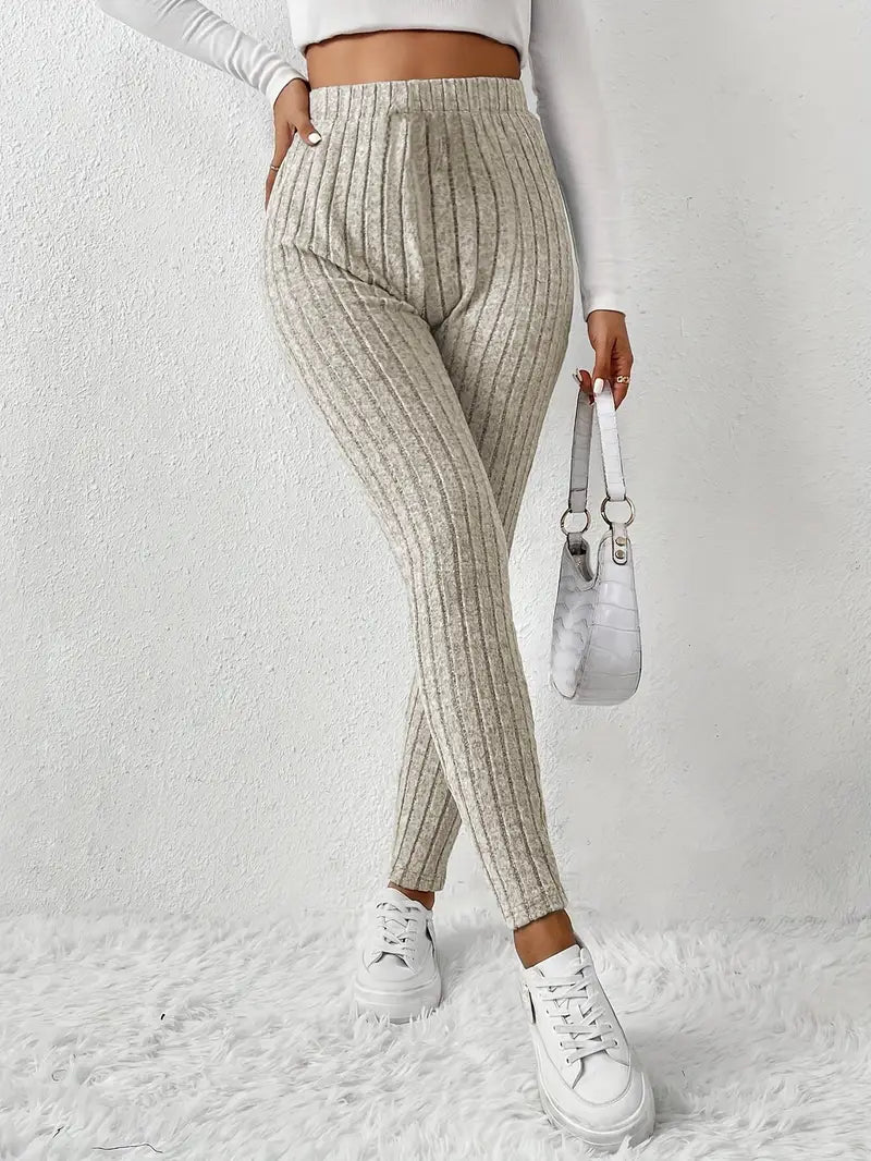 Elvida – High-waisted Ribbed Leggings