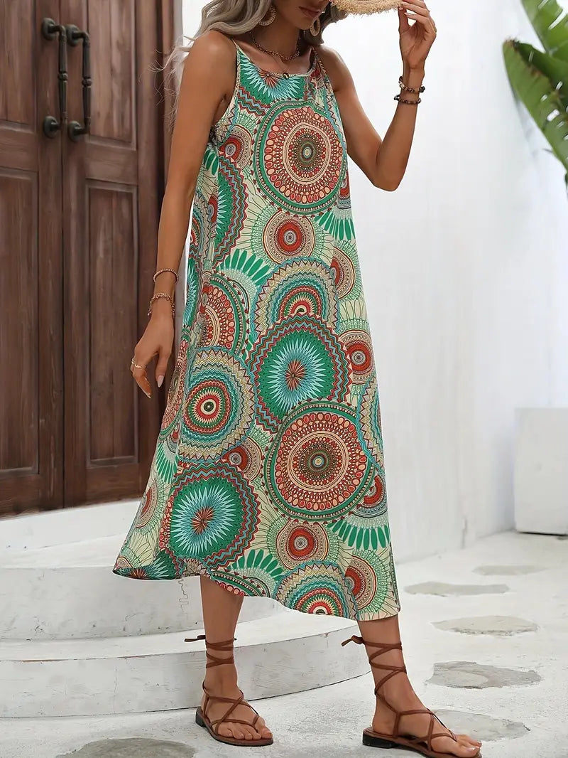 Melisara – Artistic Sleeveless Maxi Dress