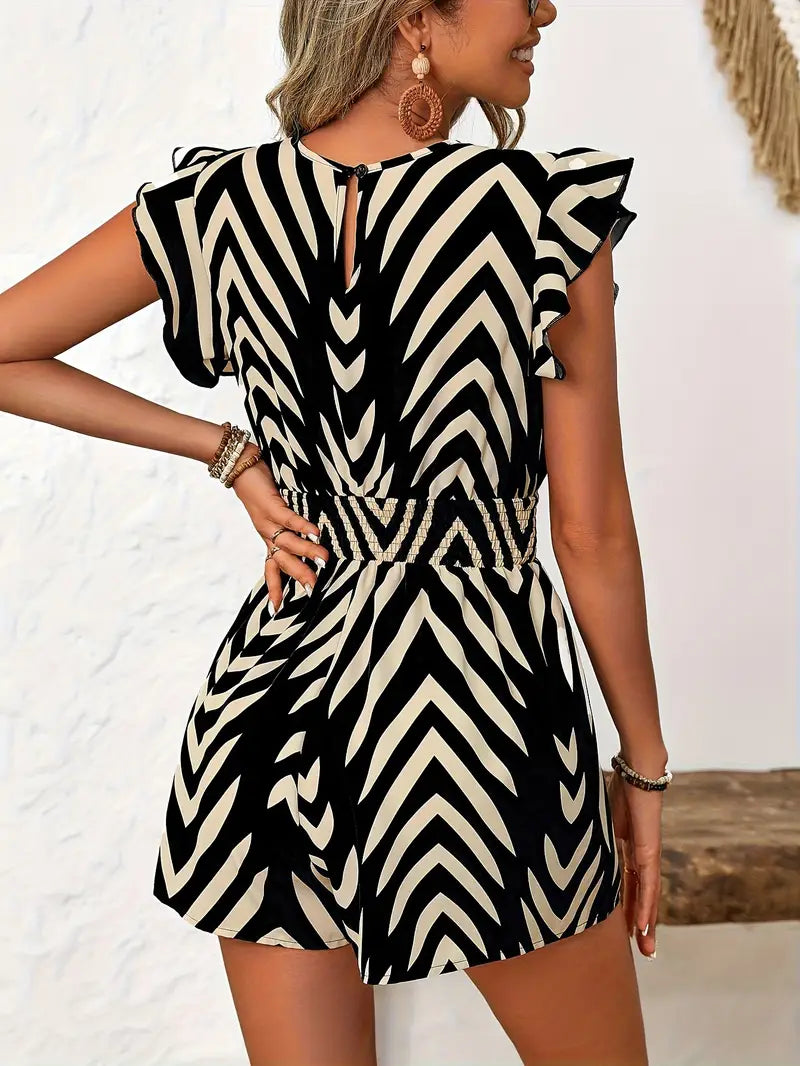 Tyronia – Elegant Romper with Ruffle Sleeves