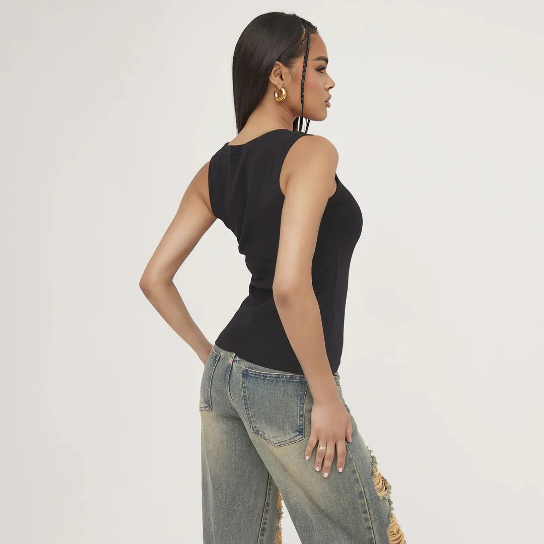 Mireya – Ribbed Cotton Knit Tank Top