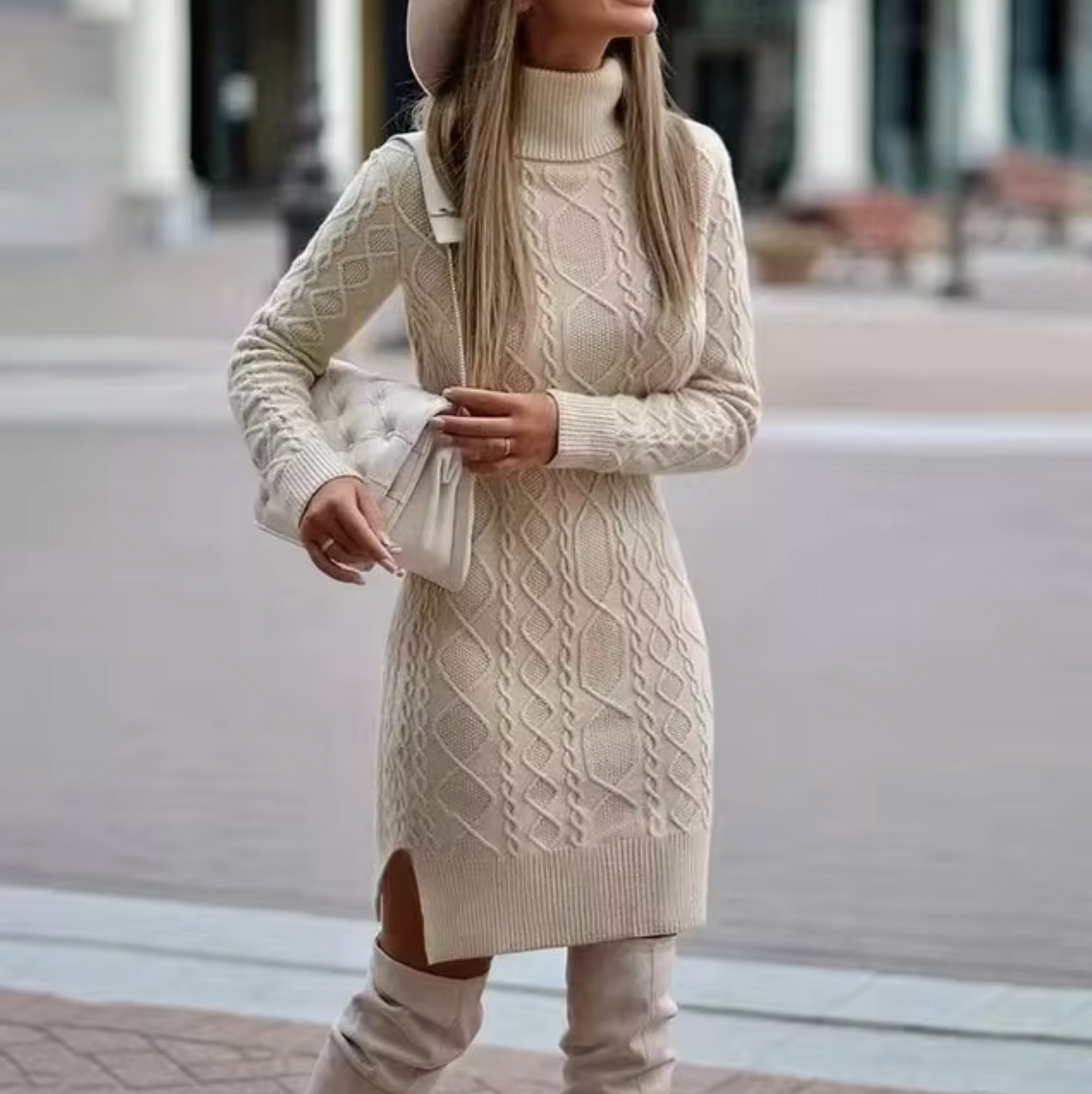Keola – Knitted Turtleneck Dress