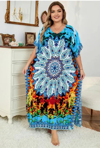 Azrielle – Tie-dye Pattern Loose Maxi Dress
