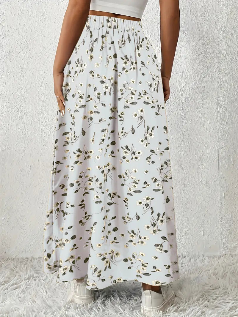 Louvina – Maxi Skirt with Floral Slit