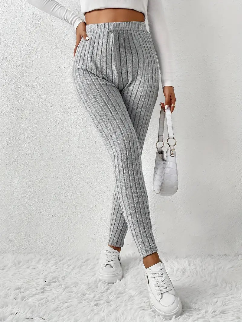 Elvida – High-waisted Ribbed Leggings